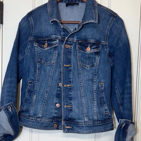 Talbots Jackets & Blazers - Talbots Classic Denim Jacket Dark Wash Button Front Cotton Stretch Size S